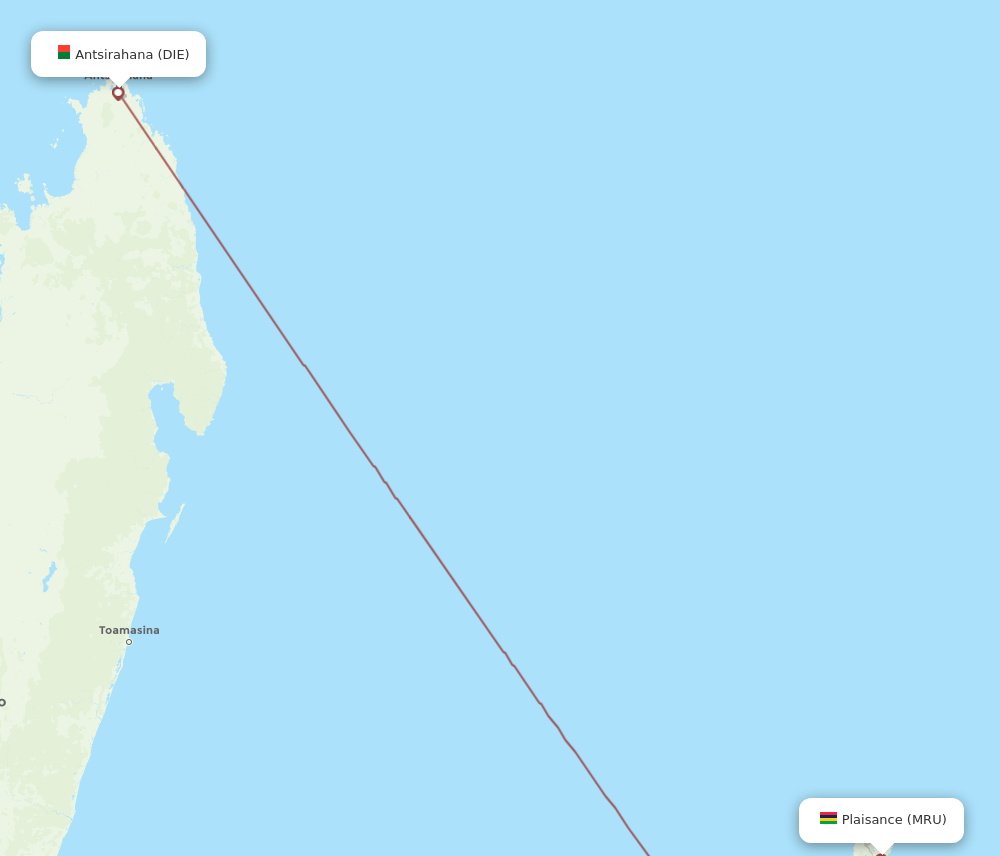 DIE-MRU flight routes