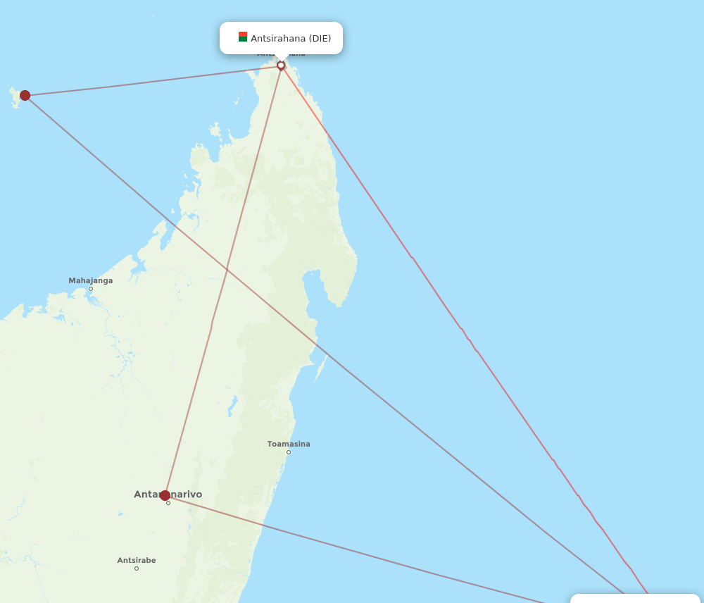 DIE to RUN flights and routes map