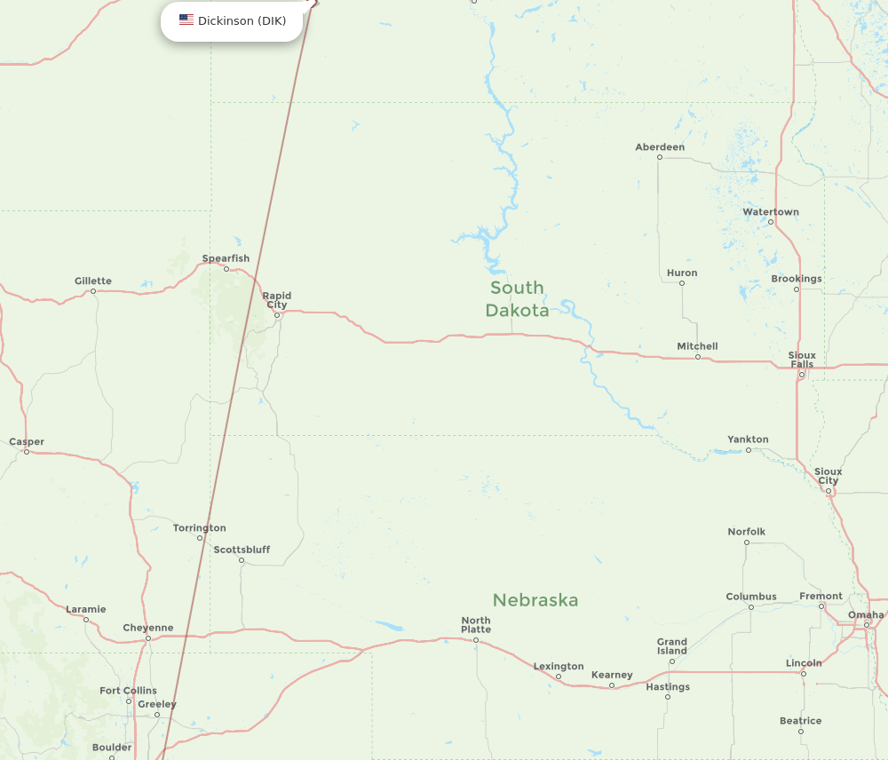DIK to SLN flights and routes map