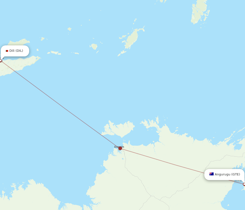 DIL-GTE flight routes