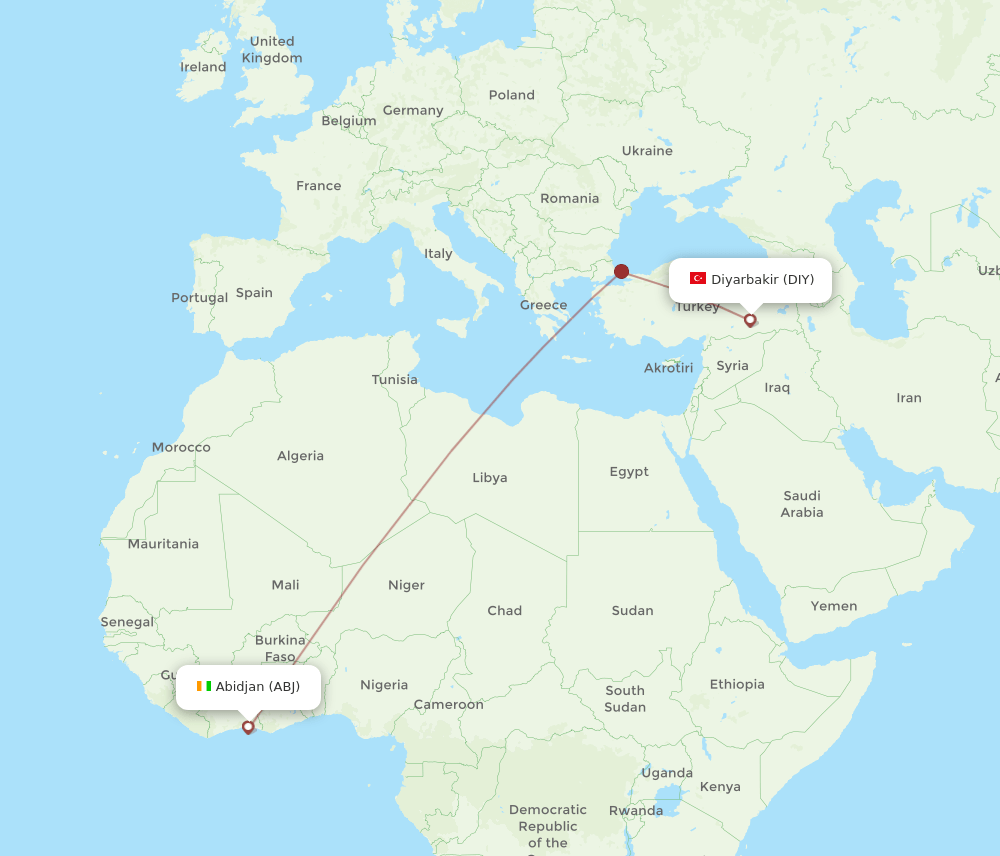 DIY-ABJ flight routes