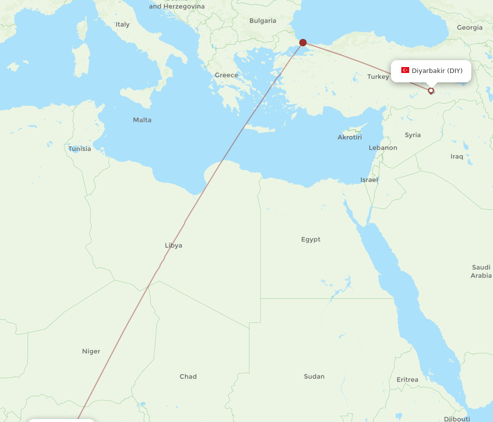 DIY-ABV flight routes