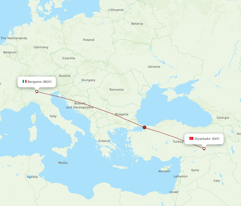 DIY-BGY flight routes