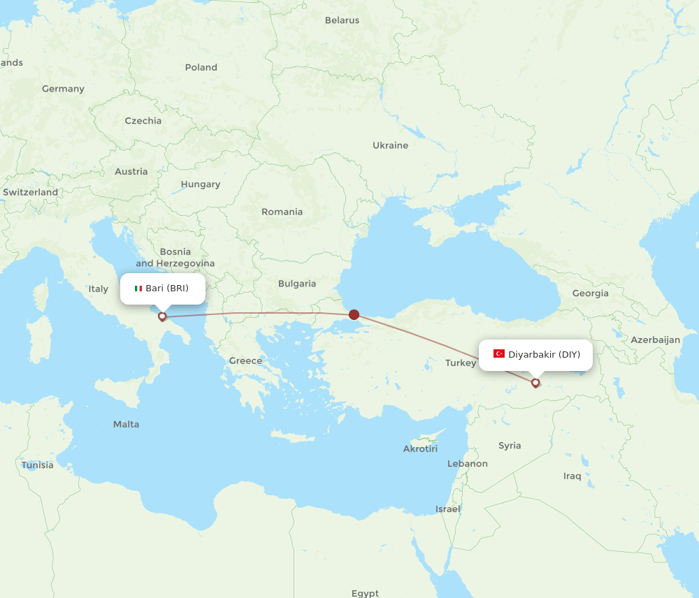 DIY-BRI flight routes