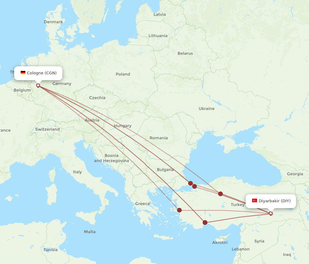 DIY-CGN flight routes