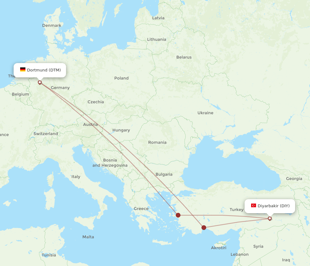 DIY-DTM flight routes