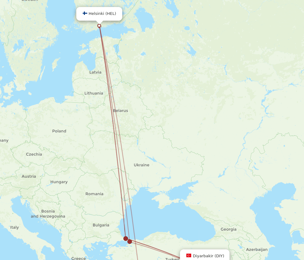 DIY-HEL flight routes