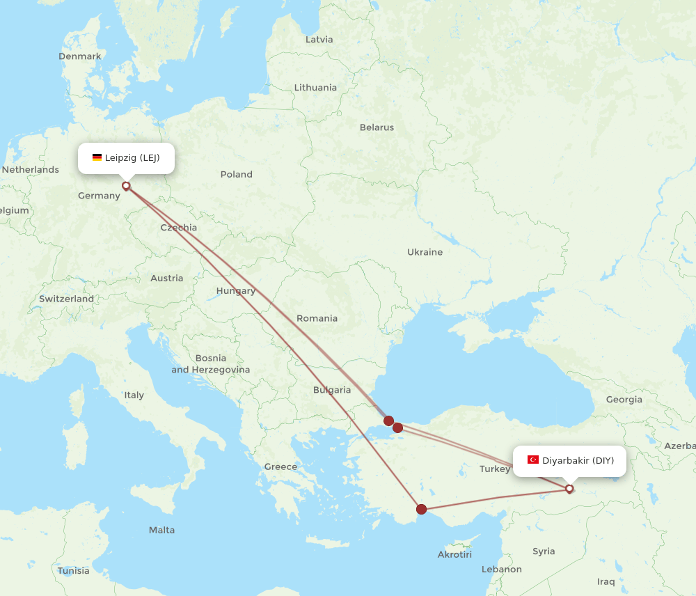 DIY-LEJ flight routes