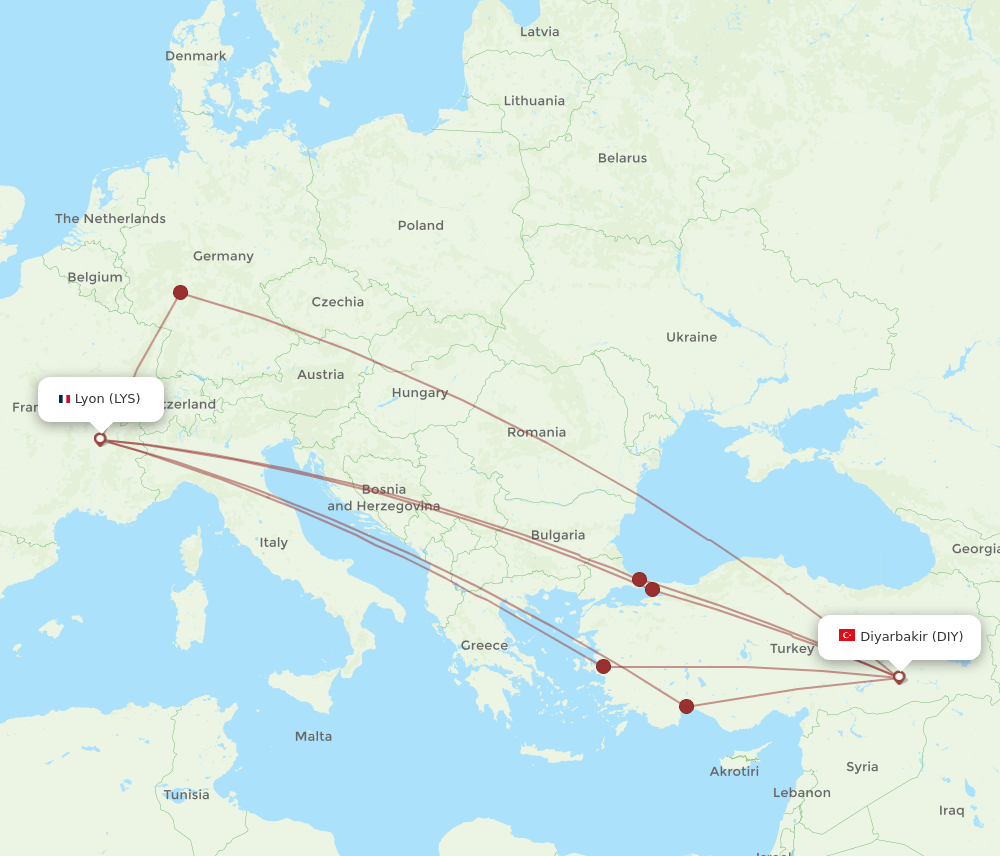 DIY-LYS flight routes