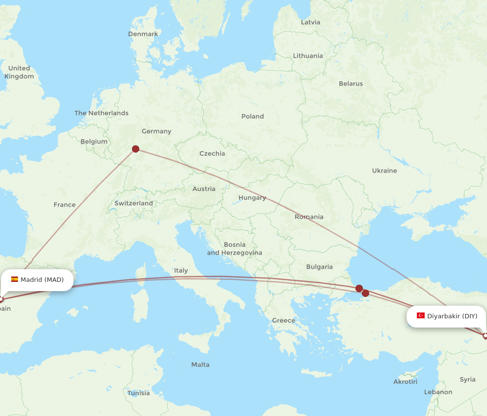 DIY-MAD flight routes