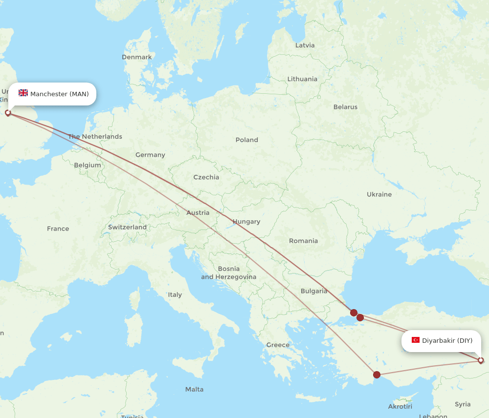 DIY-MAN flight routes