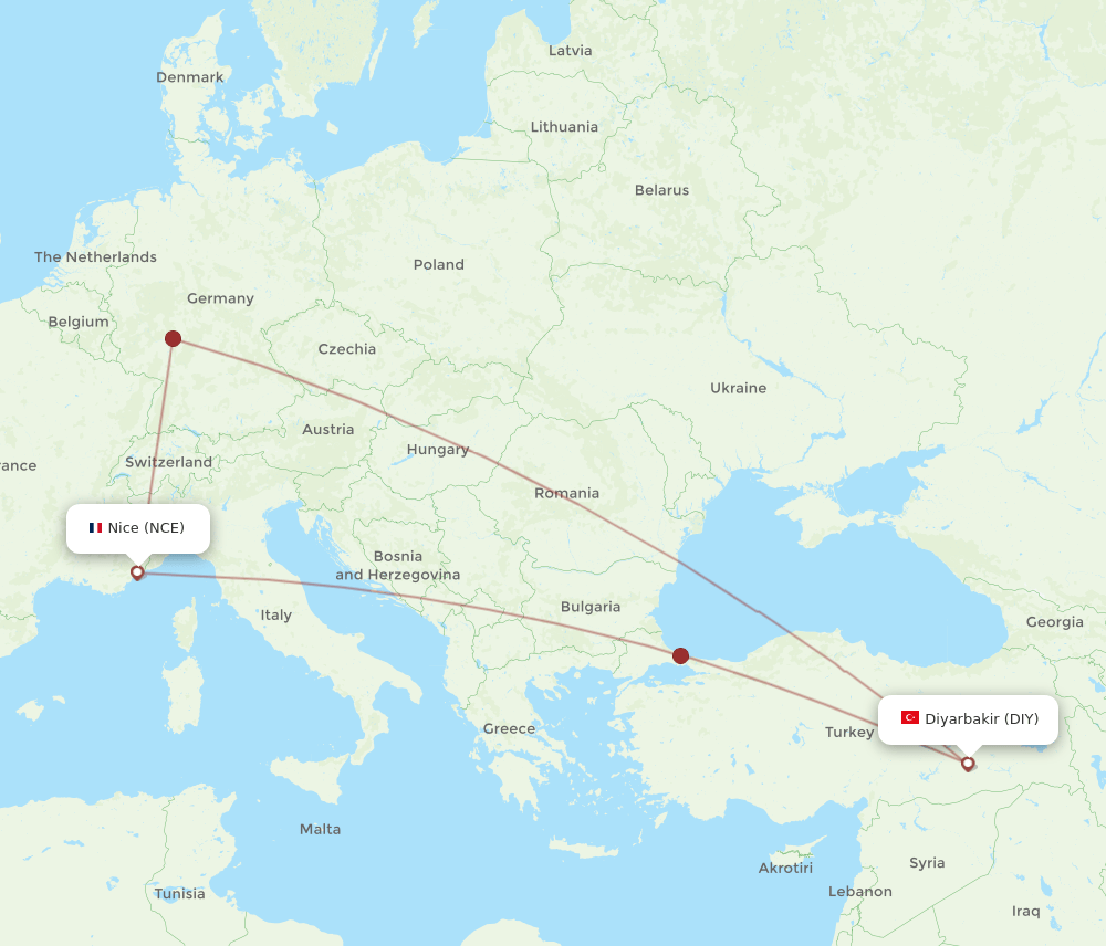 DIY-NCE flight routes