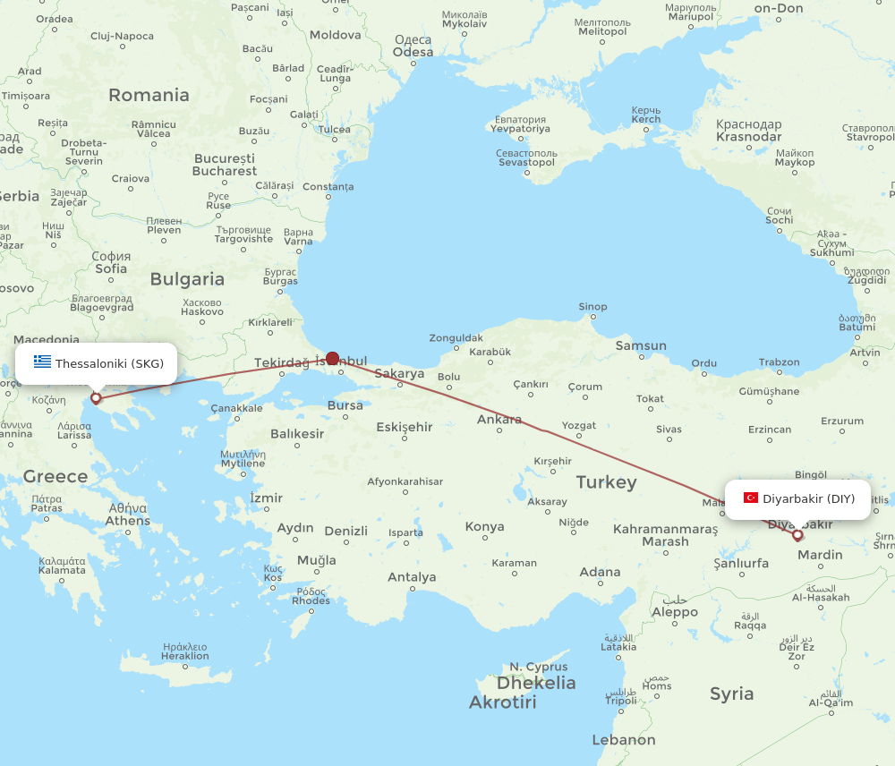 DIY-SKG flight routes