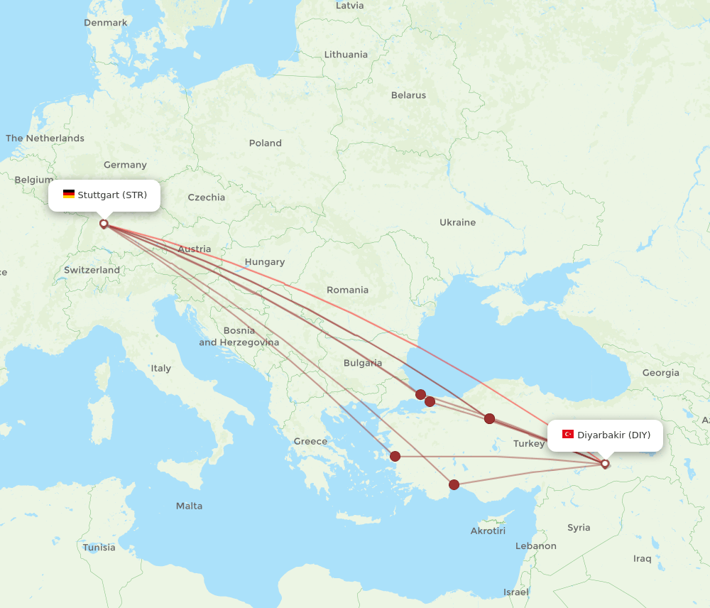 DIY-STR flight routes