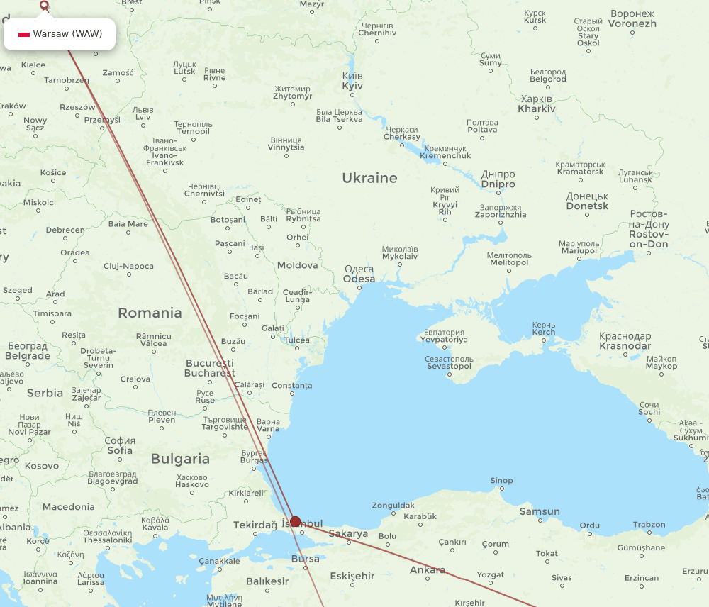 DIY-WAW flight routes