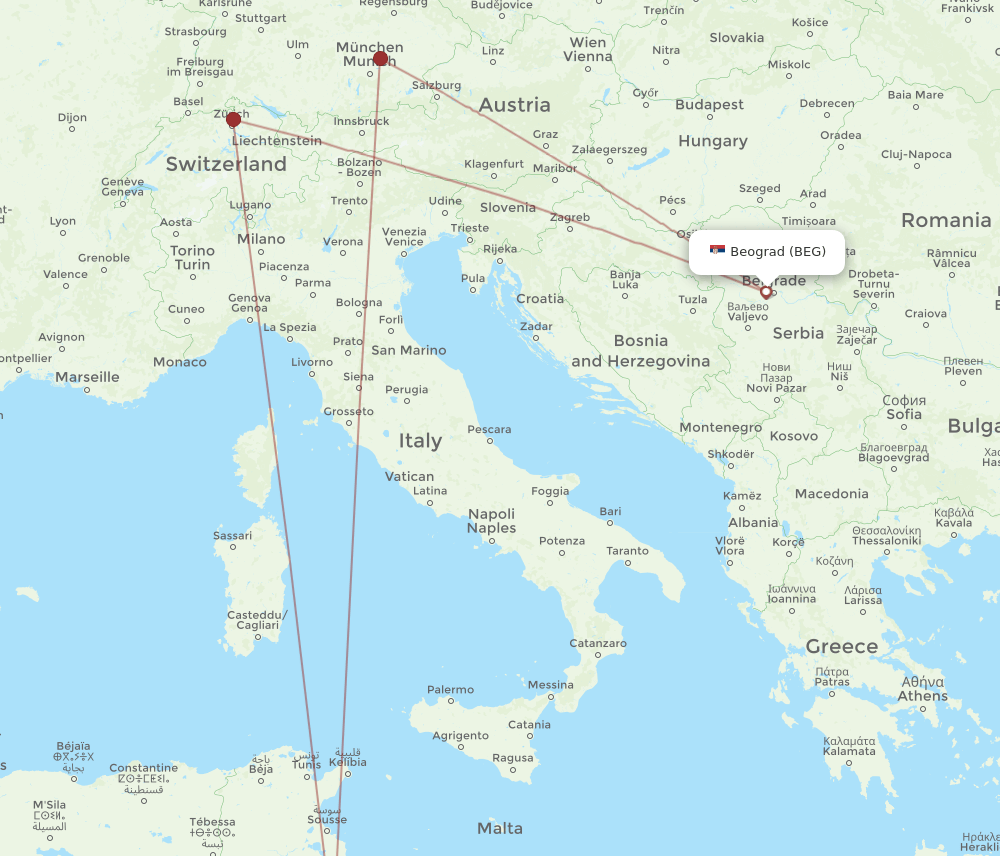 DJE-BEG flight routes