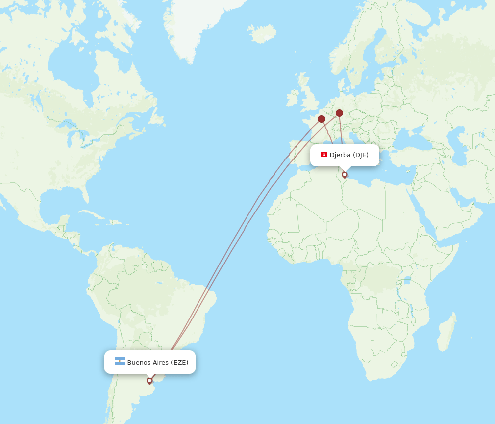 DJE-EZE flight routes