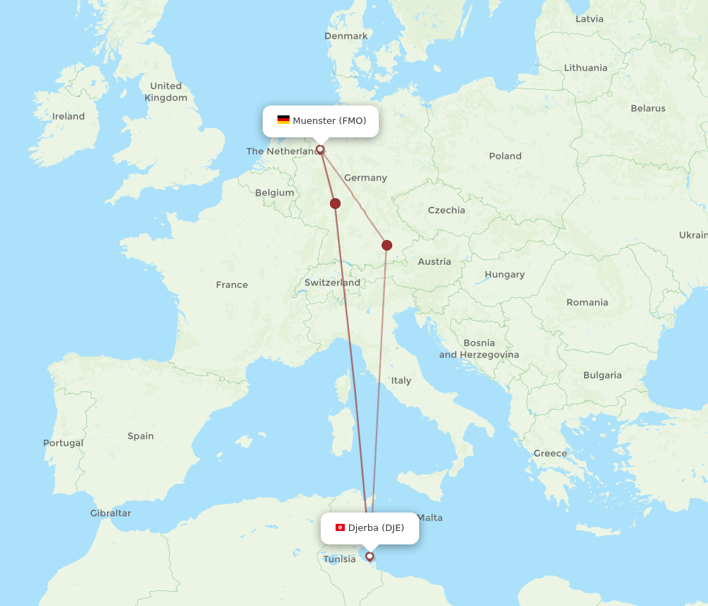 DJE-FMO flight routes