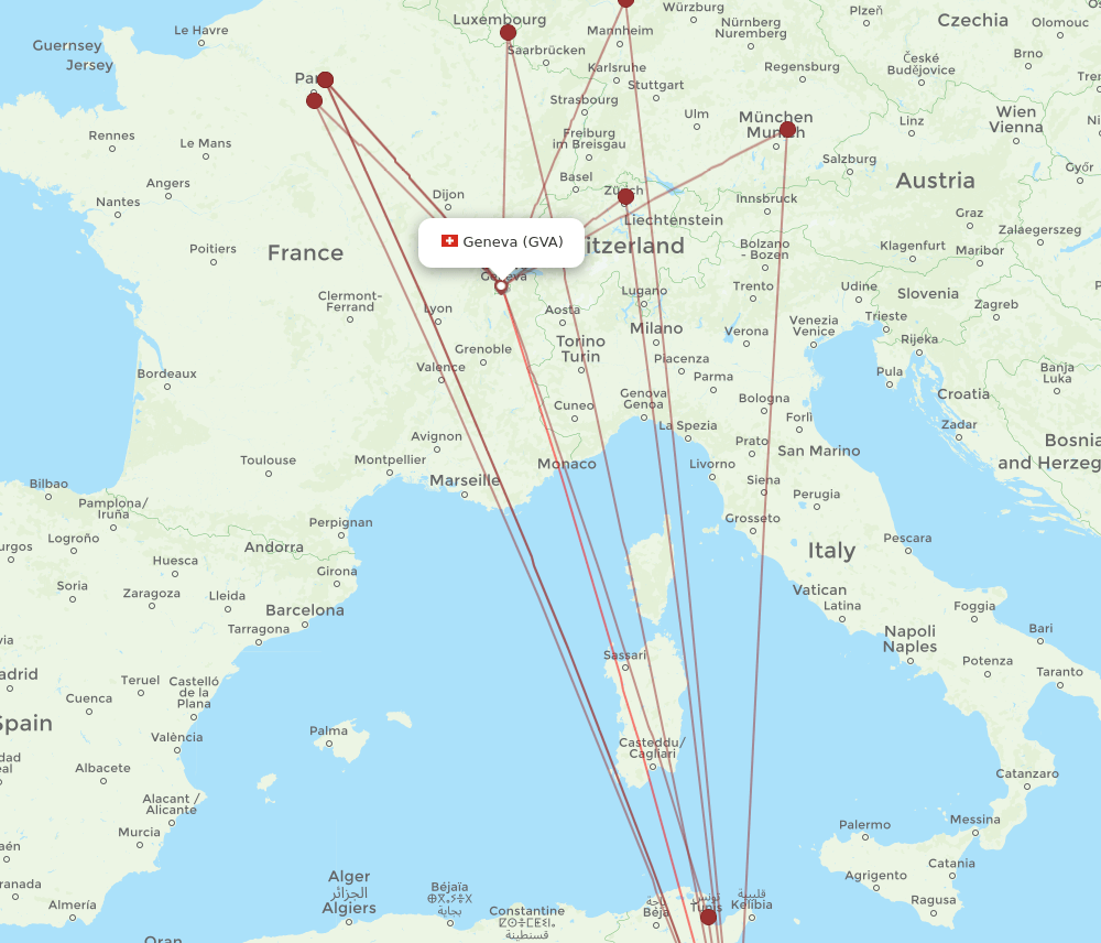 DJE-GVA flight routes