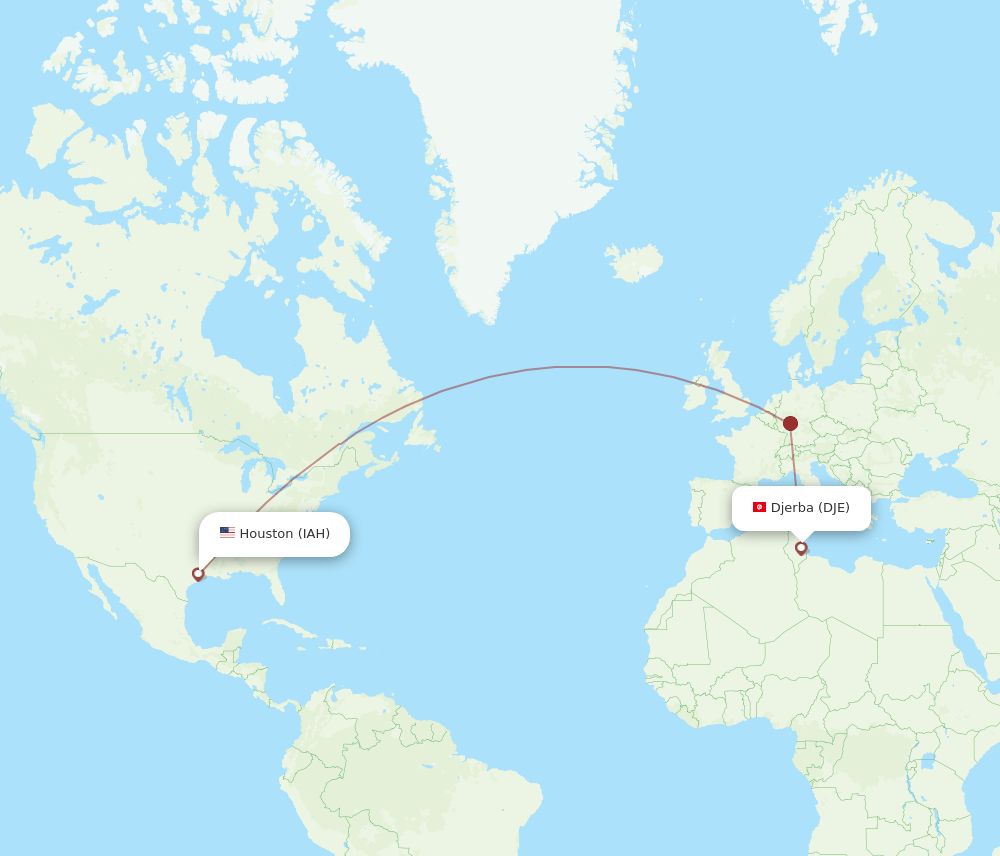 DJE-IAH flight routes