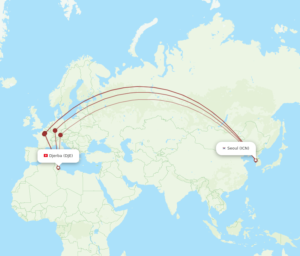 DJE-ICN flight routes