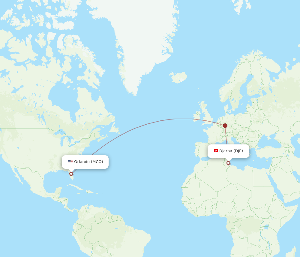DJE-MCO flight routes
