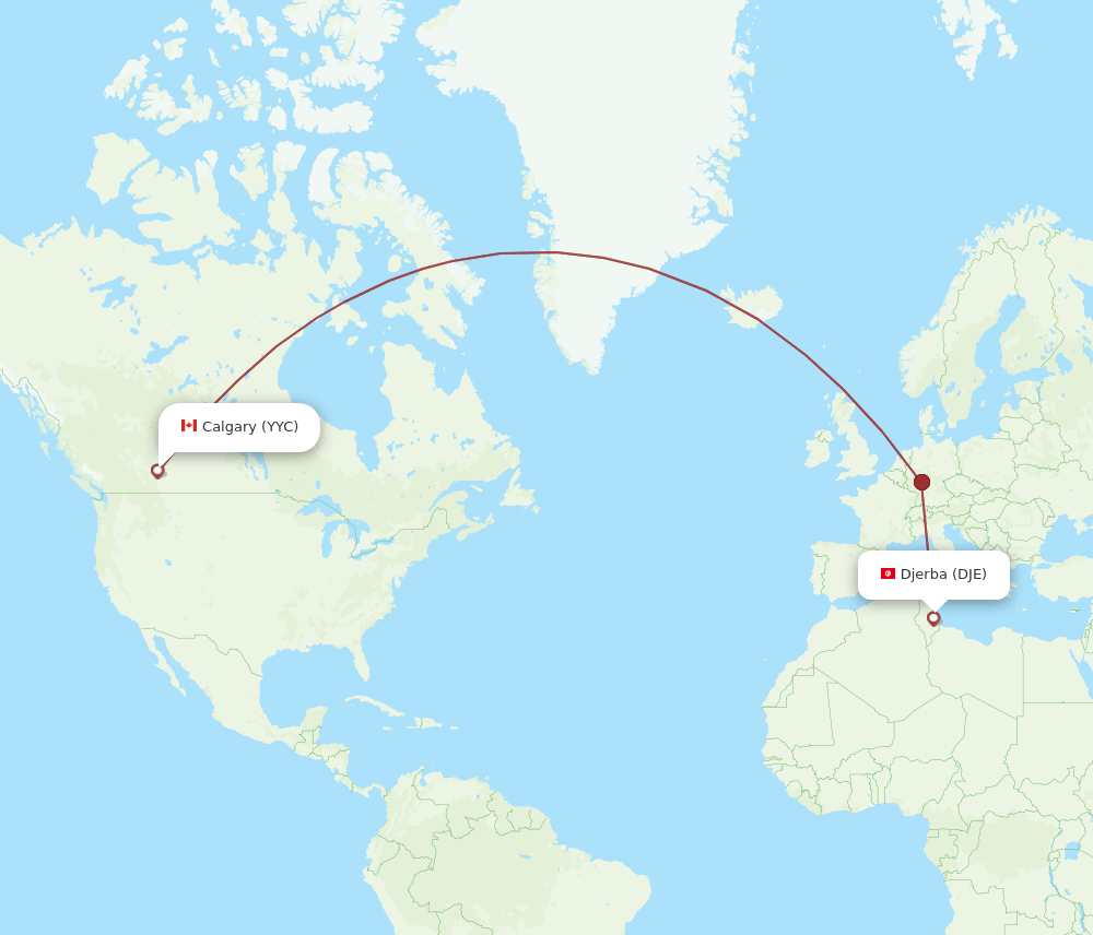 DJE-YYC flight routes