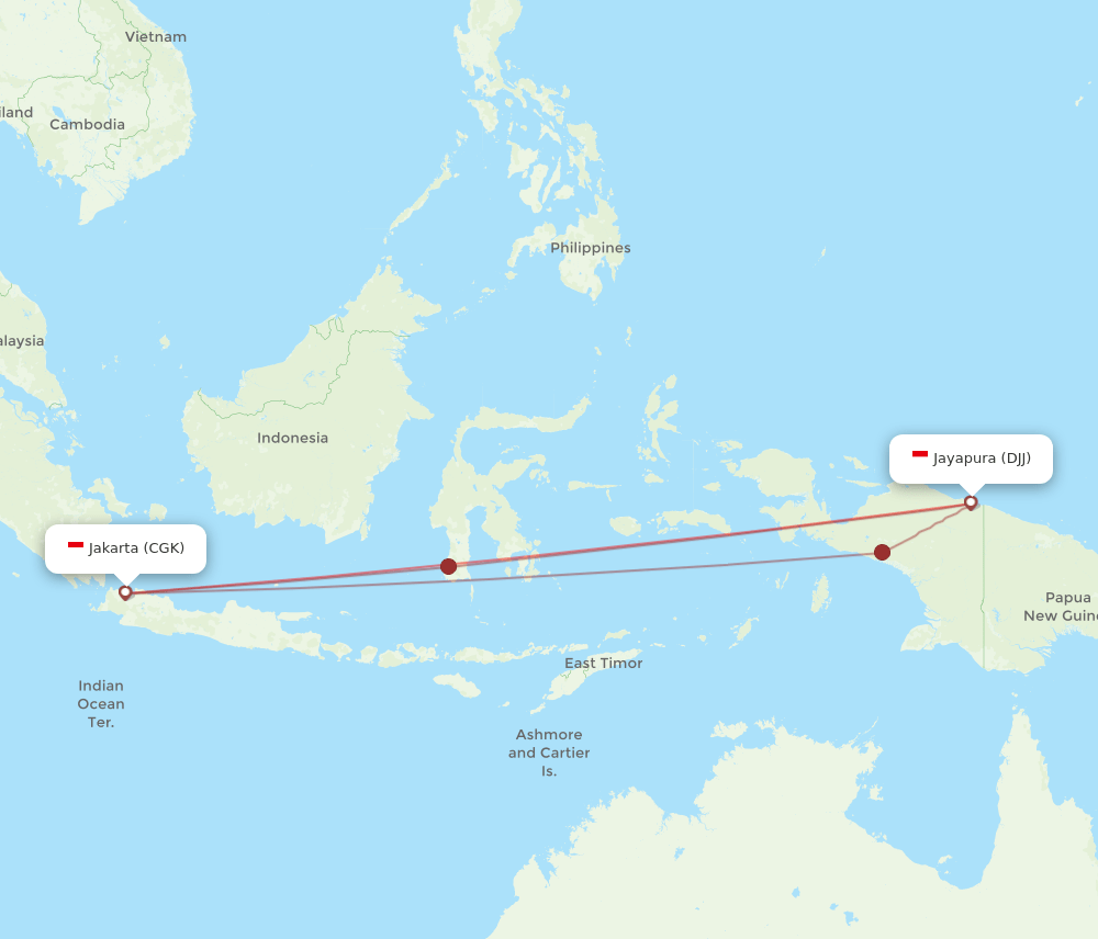 DJJ-CGK flight routes