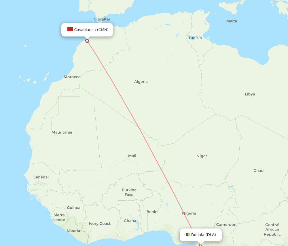 DLA-CMN flight routes
