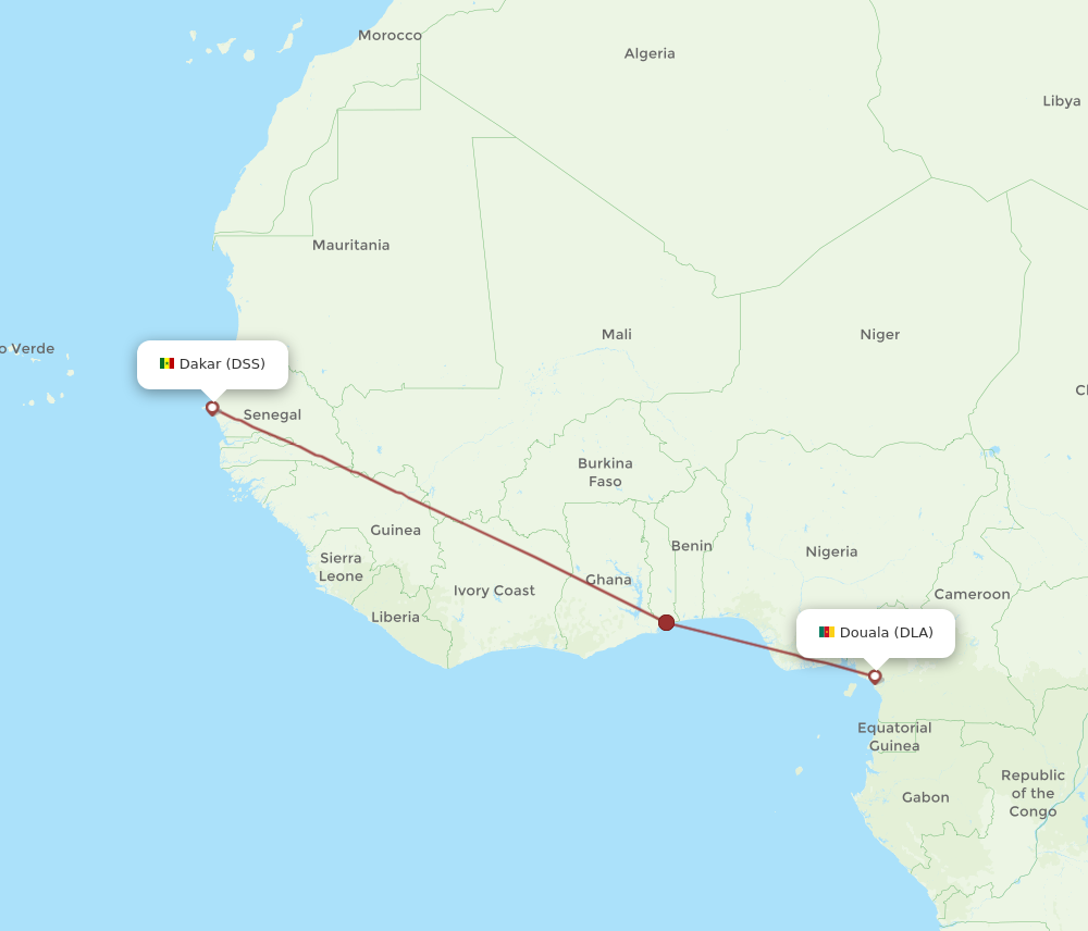DLA to DSS flights and routes map
