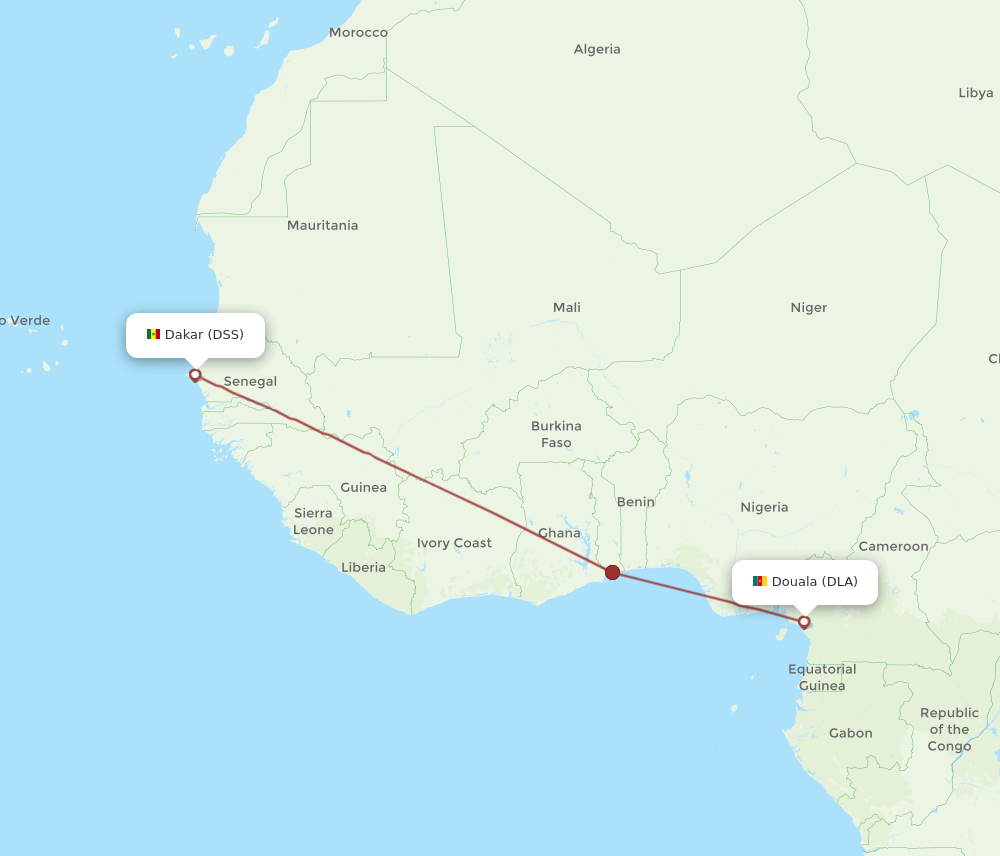 DLA to DSS flights and routes map