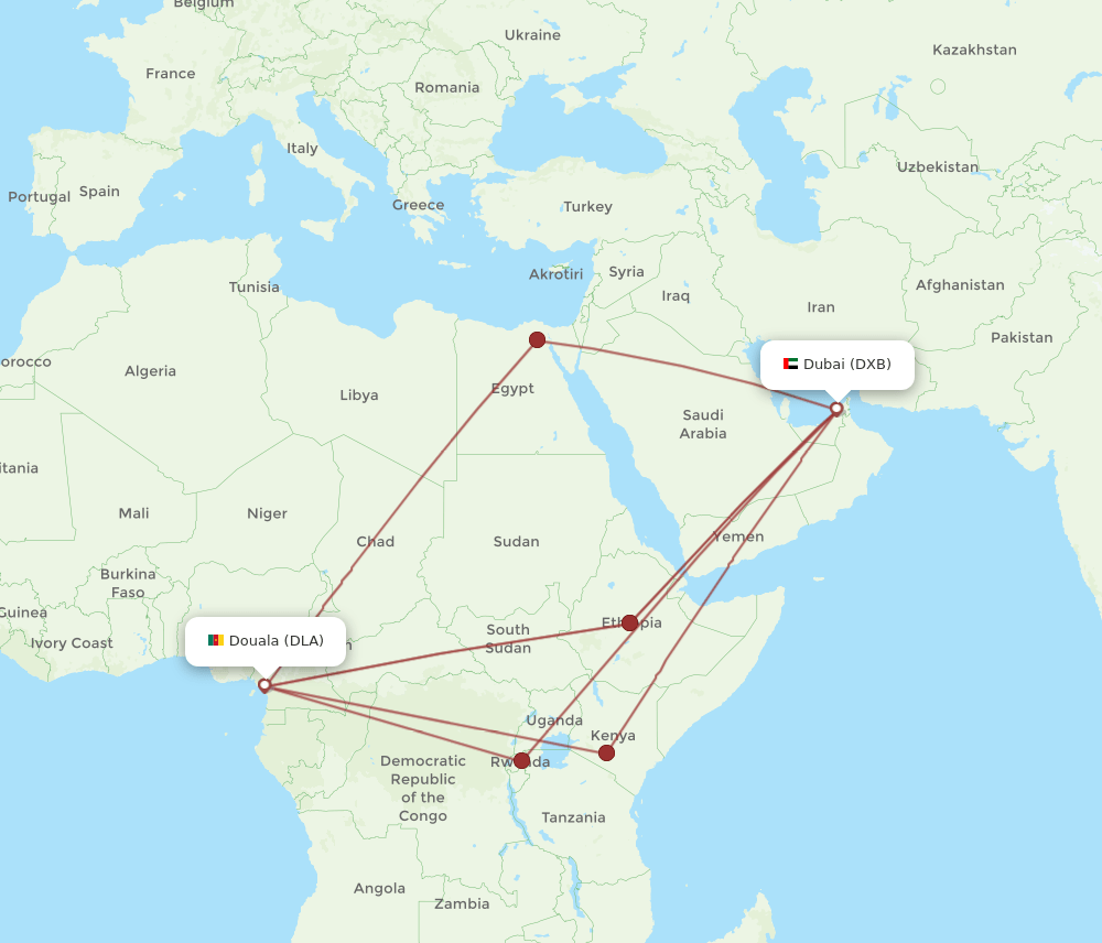 DLA-DXB flight routes