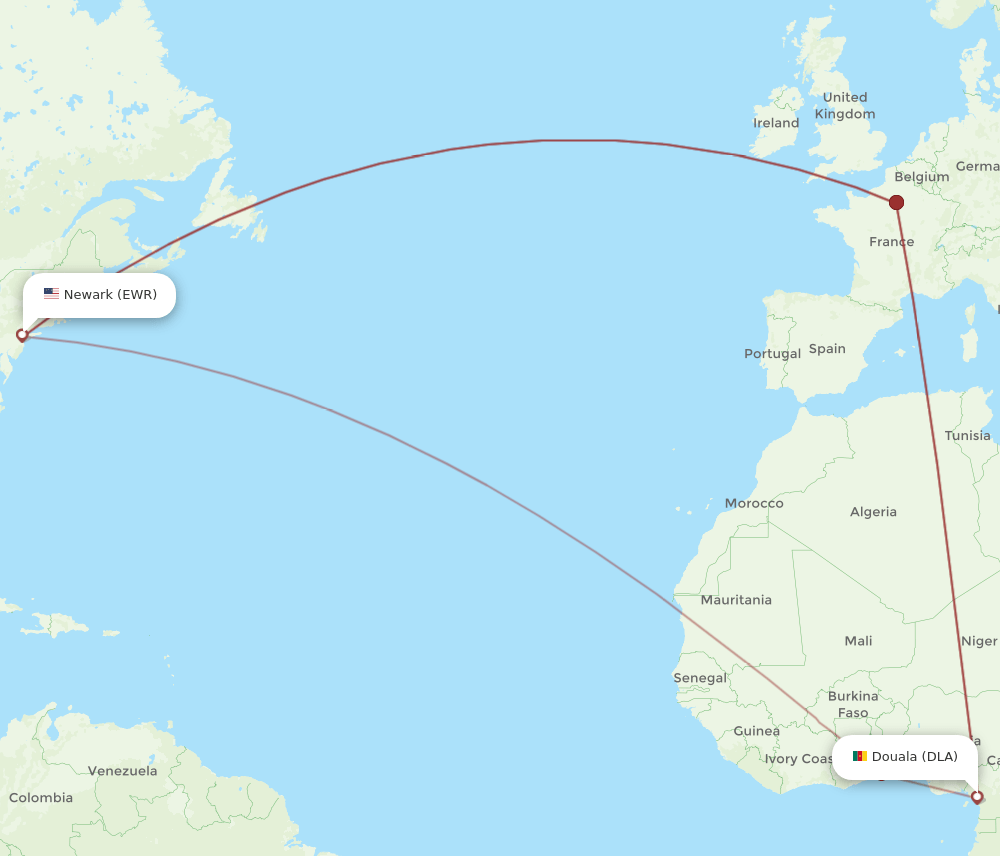 DLA-EWR flight routes