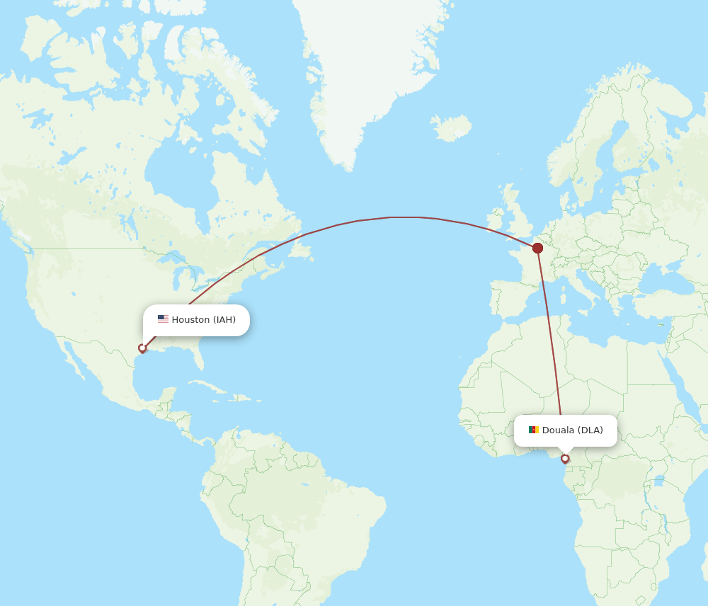 DLA-IAH flight routes
