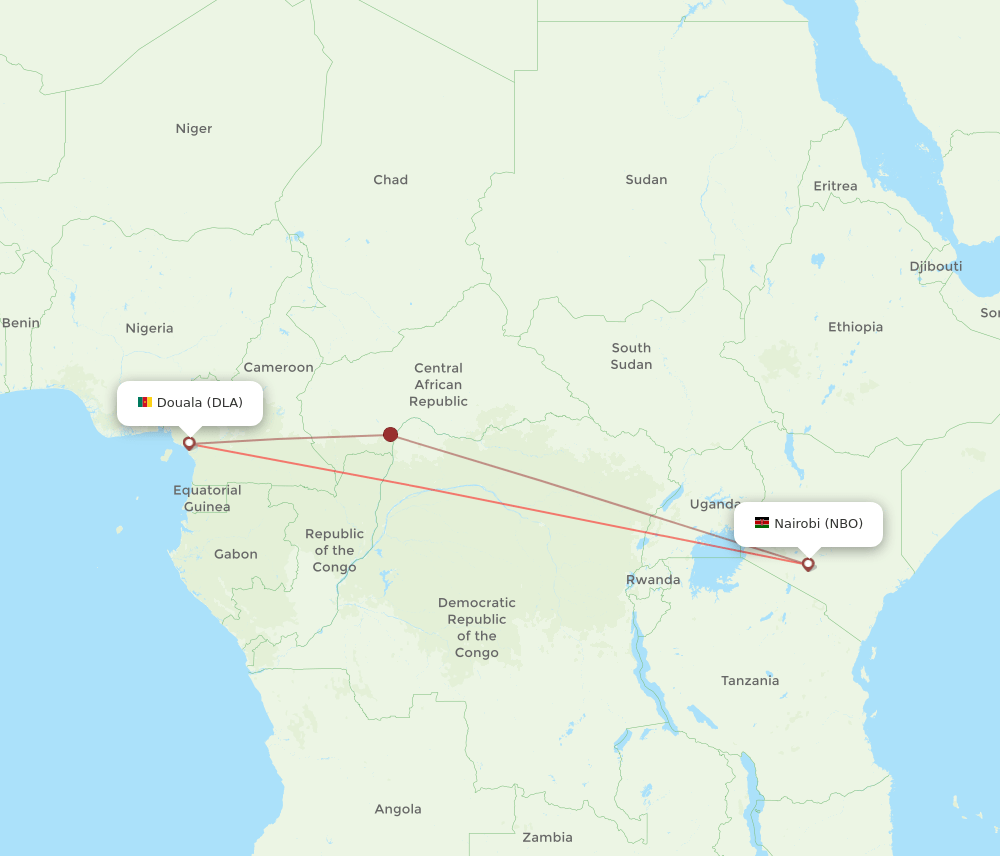 DLA-NBO flight routes