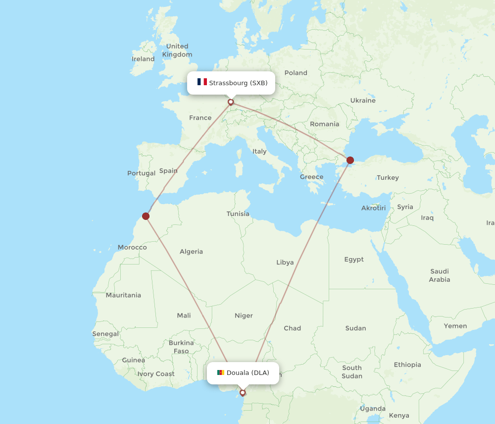 DLA-SXB flight routes
