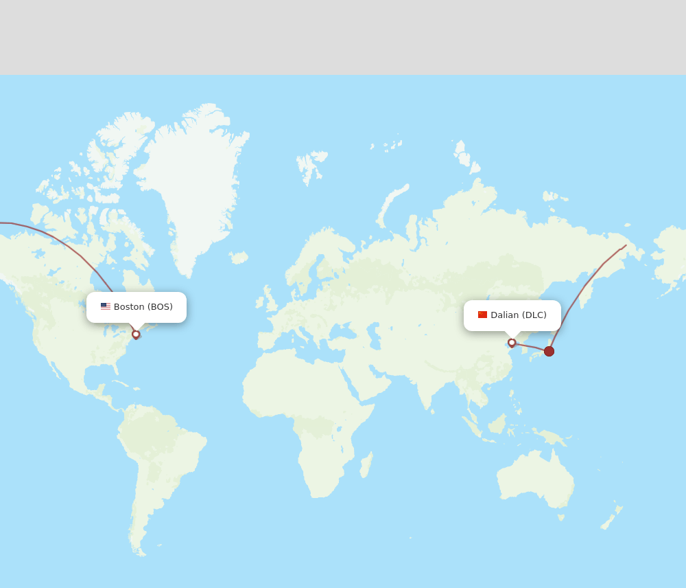 DLC-BOS flight routes