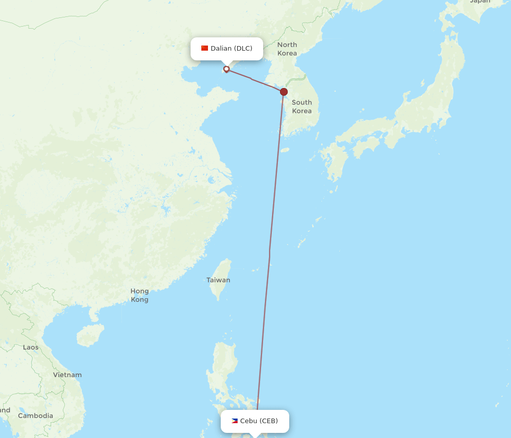 DLC-CEB flight routes