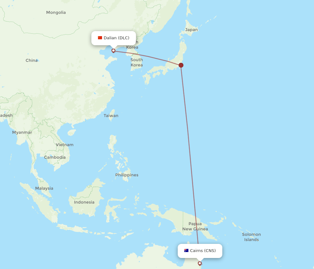 DLC-CNS flight routes