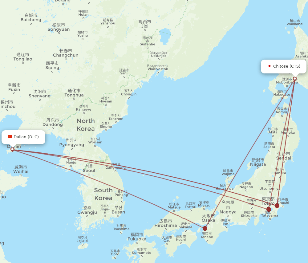 DLC-CTS flight routes