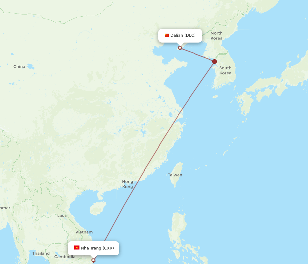 DLC-CXR flight routes