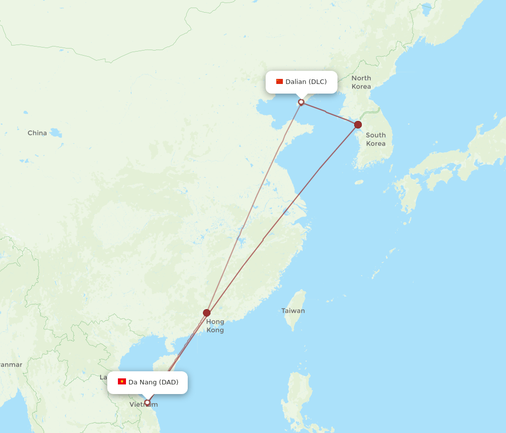DLC-DAD flight routes