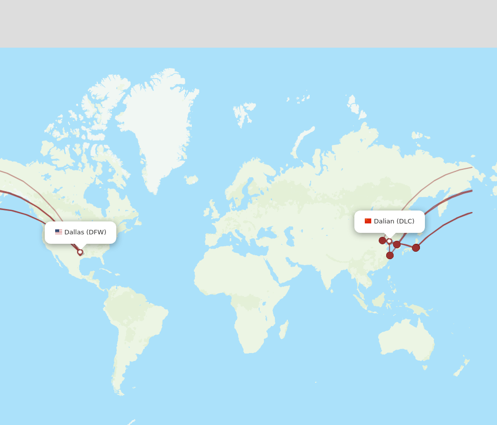 DLC to DFW flights and routes map