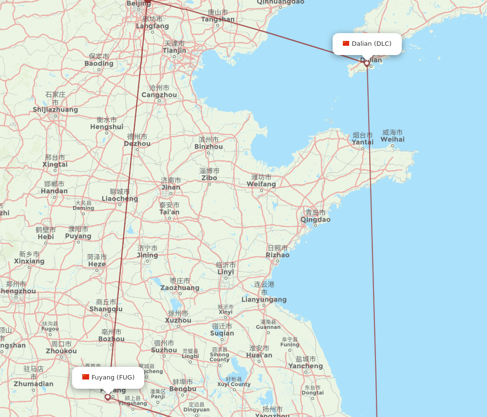 DLC-FUG flight routes
