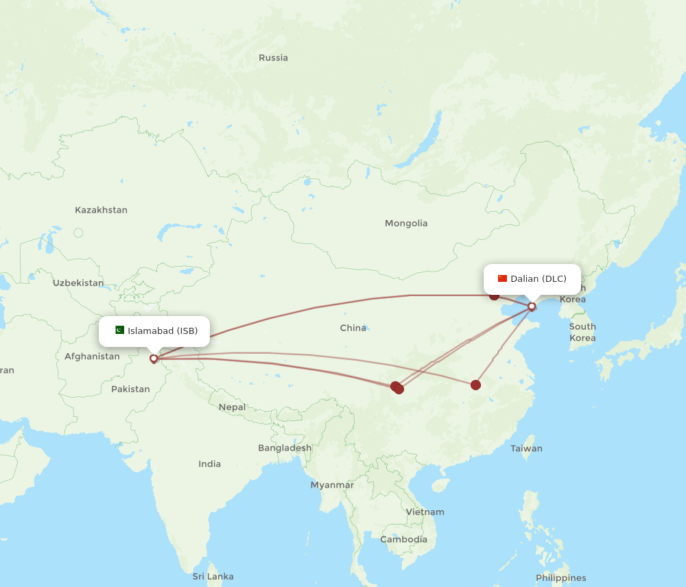 DLC-ISB flight routes