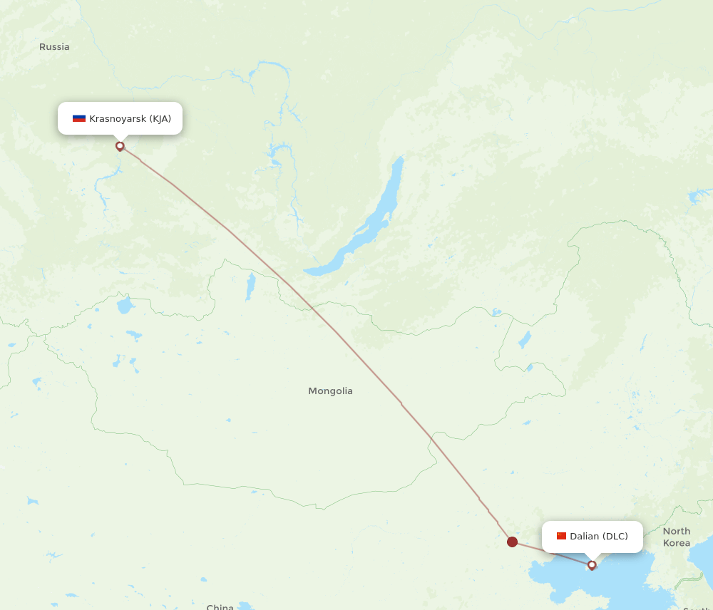 DLC-KJA flight routes