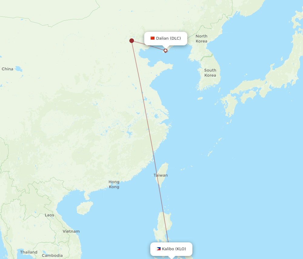 DLC-KLO flight routes