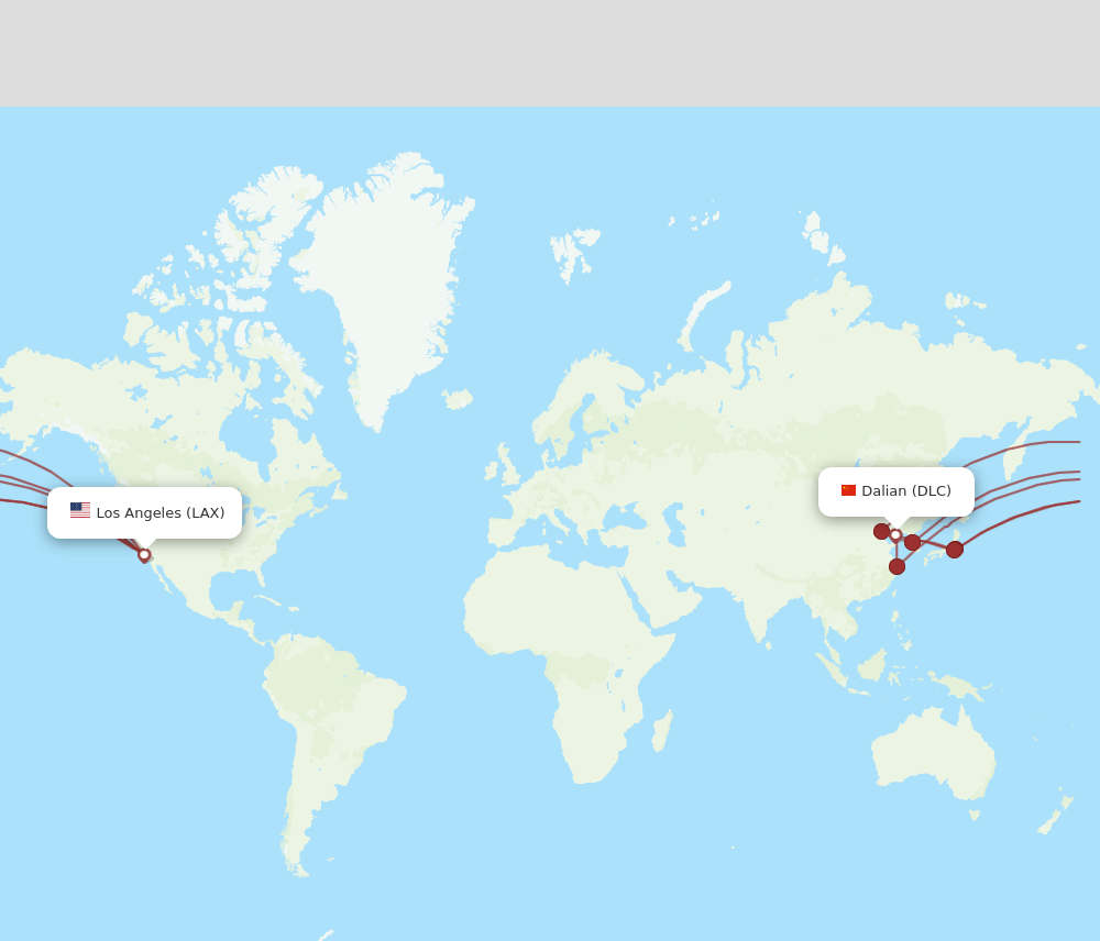 DLC-LAX flight routes