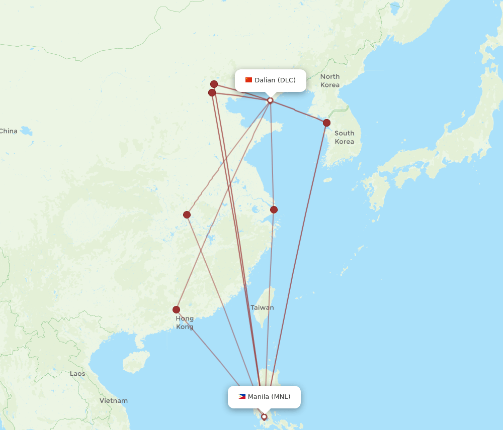 DLC-MNL flight routes