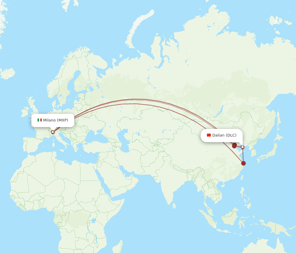 DLC-MXP flight routes